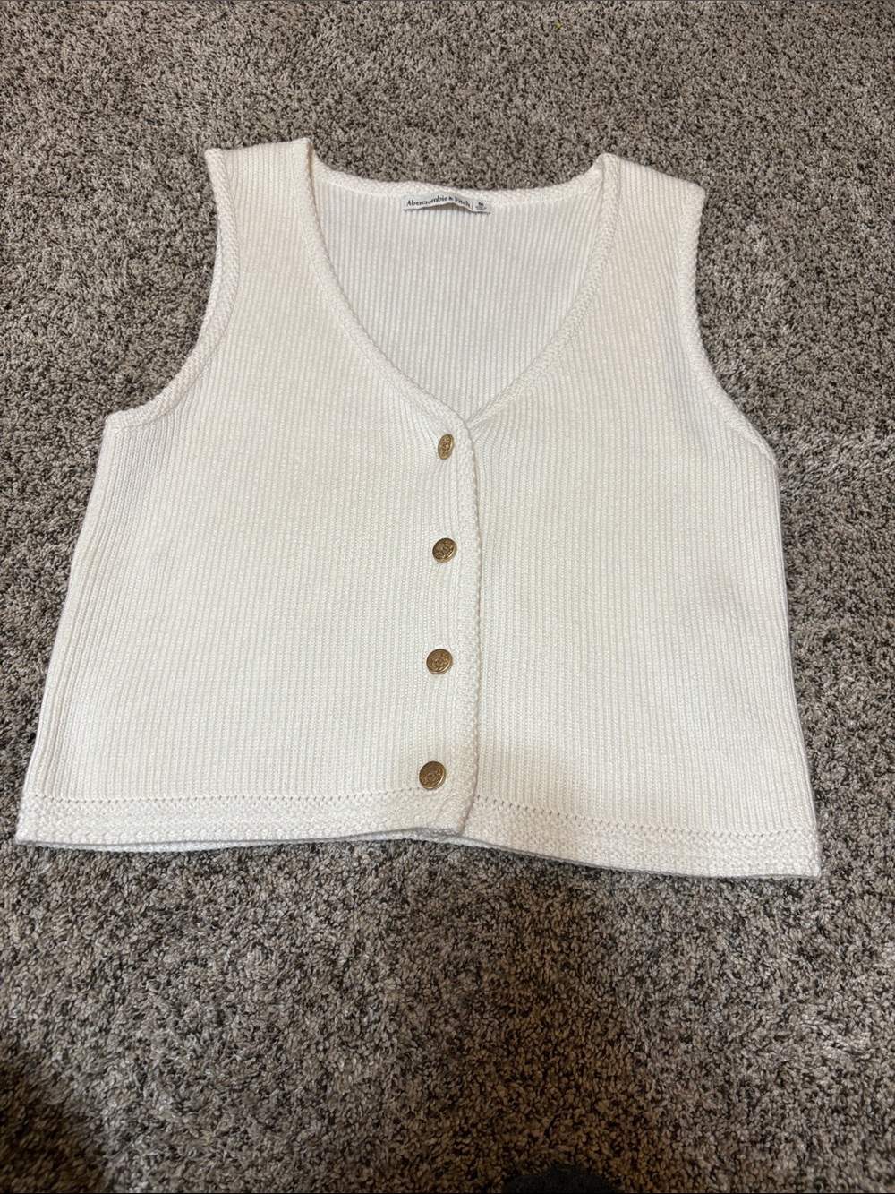 Abercrombie Button Up Knit Vest NEW
